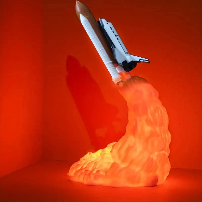 1Pc Creative Rocket Nightlight - Atmosphere Lamp for Casual Decoration and Gift Giving 3D Printing Technology Small Rocket