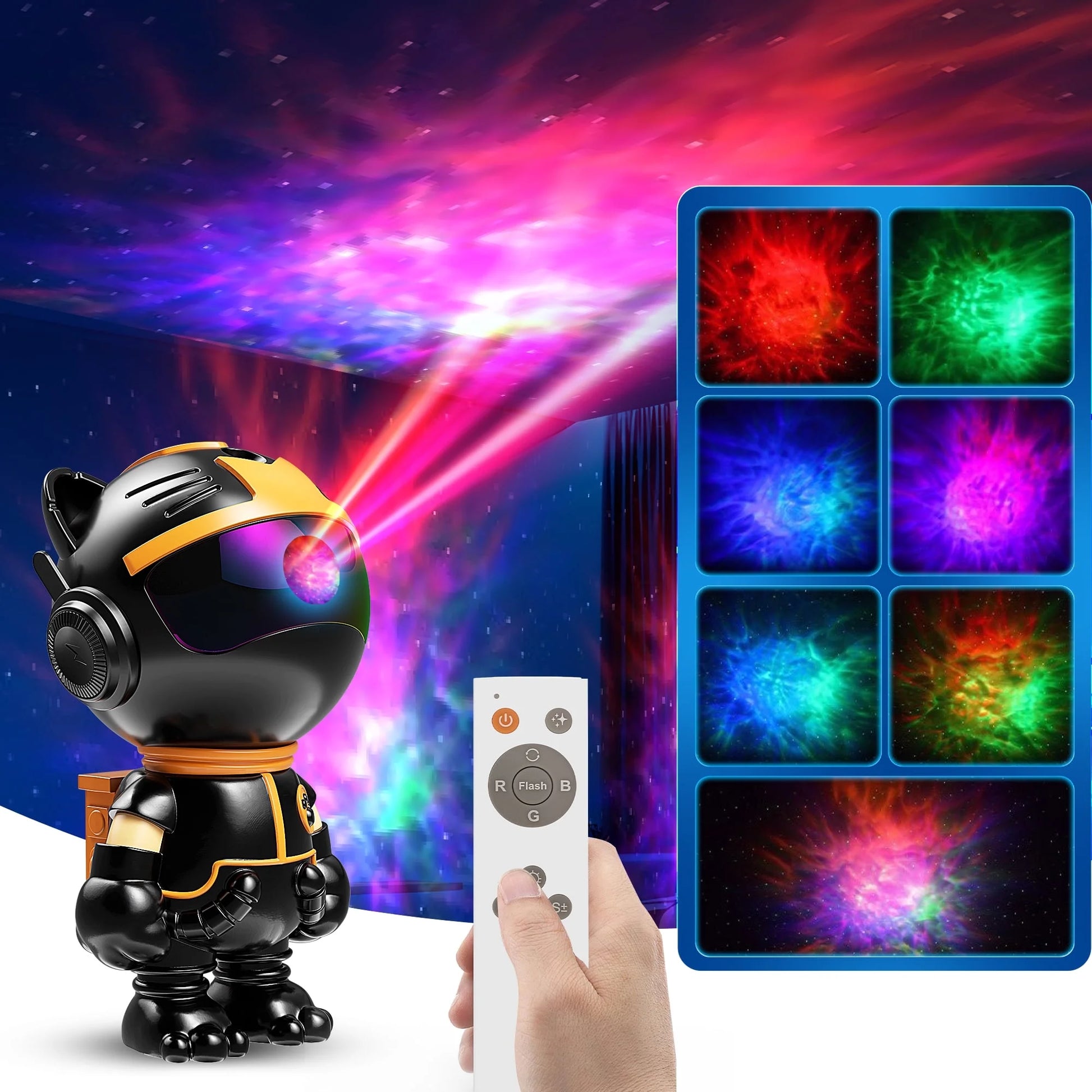 Astronaut Galaxy Projector for Bedroom, Star Projector Galaxy Light with Remote for Kids Home Ceiling Decor(Black Cat)