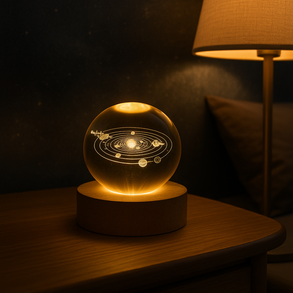 Crystal Ball Solar System Light | 3D Planet Lamp