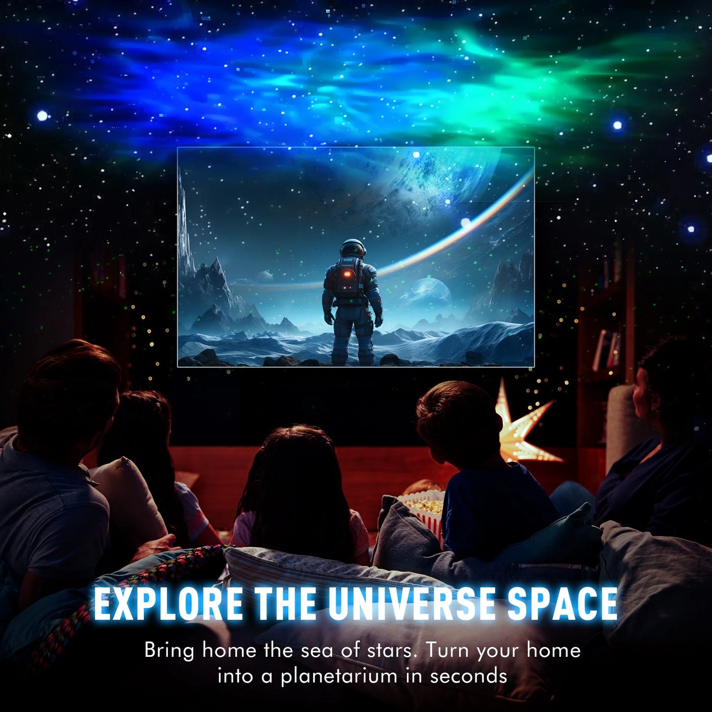 Astronaut Galaxy Projector for Bedroom, Star Projector Galaxy Light with Remote for Kids Home Ceiling Decor(Black Cat)